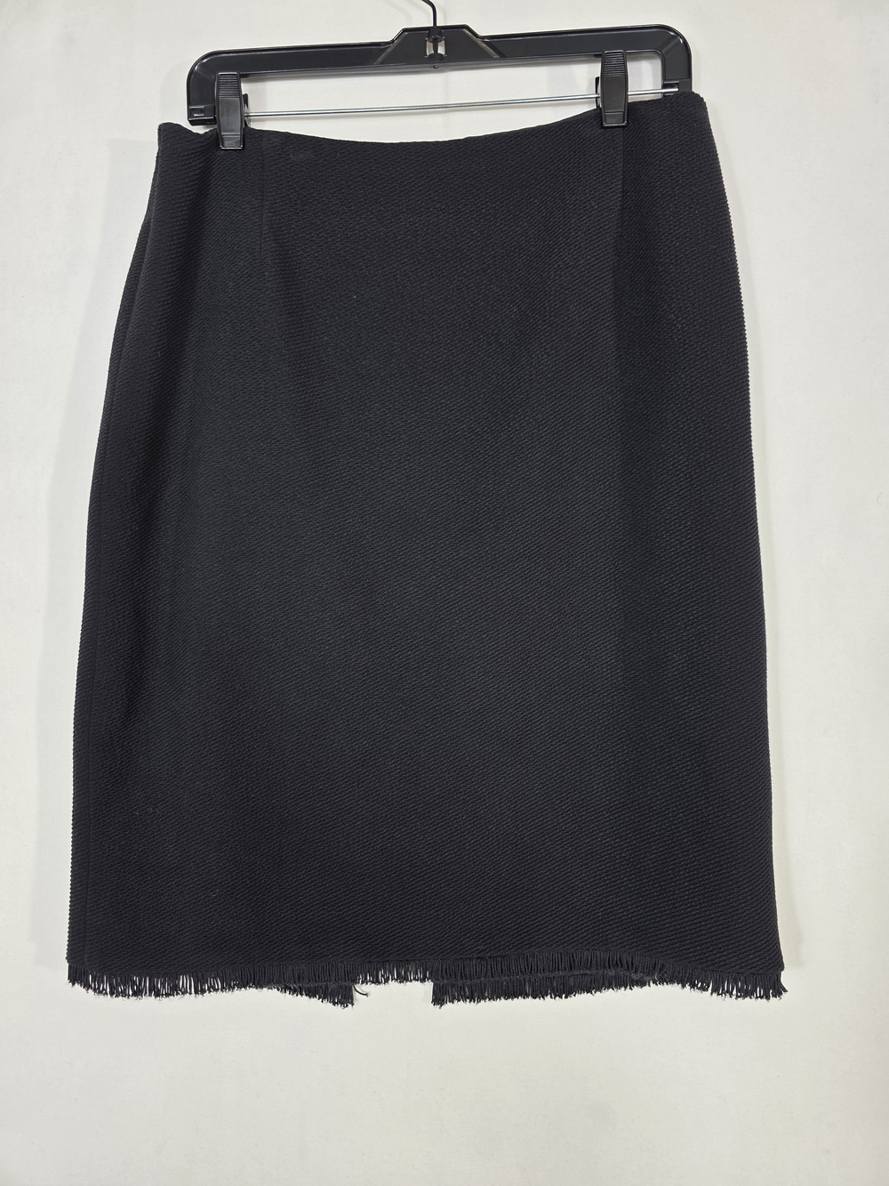 Iris Setlakwe Textured fabric Black Fringed Hem Pencil Skirt